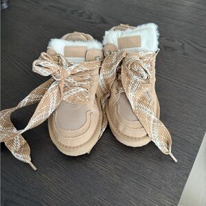 Sneakers Fur Lining Lace Up Warm Suede Winter Shoe Boots